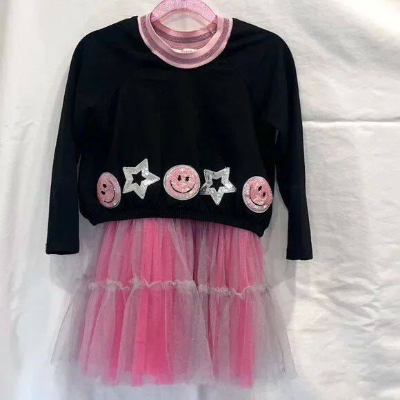 Baby Sara Girls Tulle Tutu Dress Bundle – Nordstrom Brand – Size 5 Black & Pink - Picture 1 of 5
